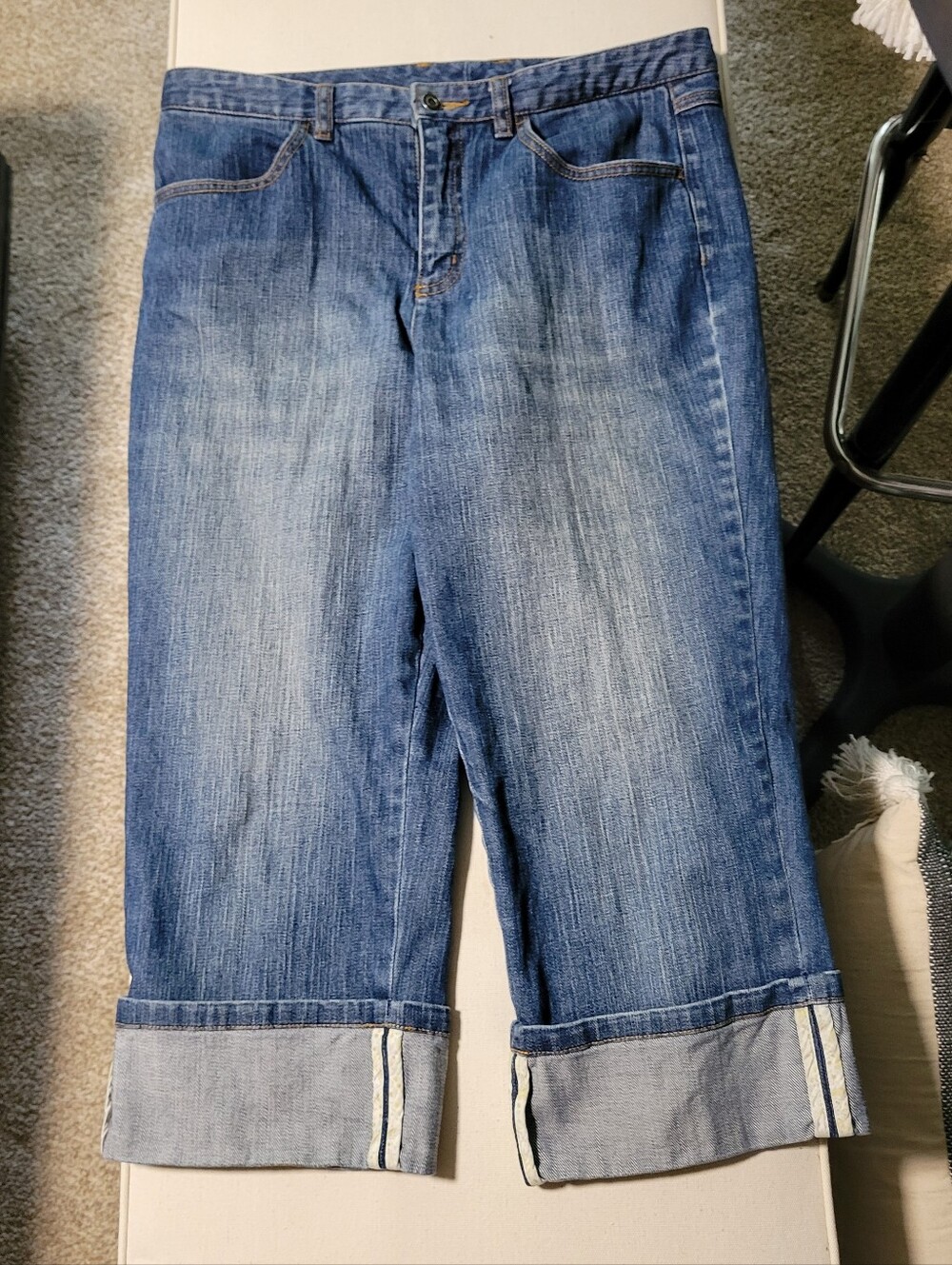 Talbots Midwash Cropped Roll-Cuff Stretch Jeans